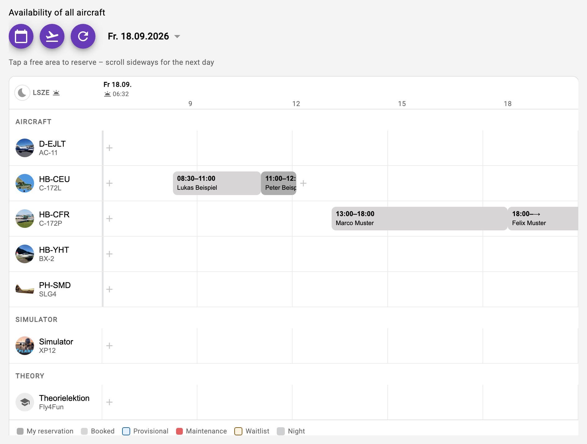 Fleet overview of a day in Aviation Helper