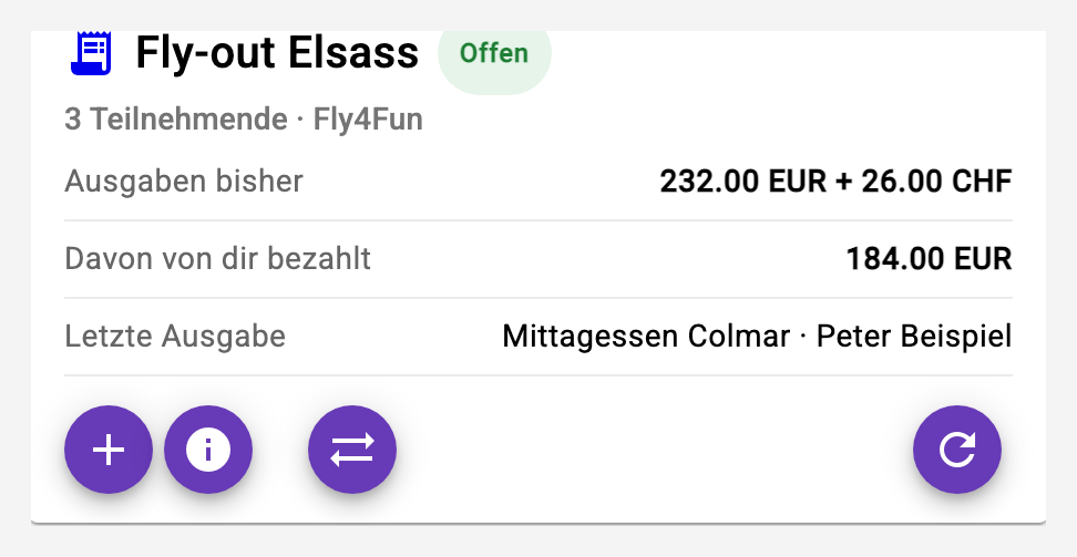 Die SplitFlaps-Karte auf dem Dashboard Expense_Card_Image